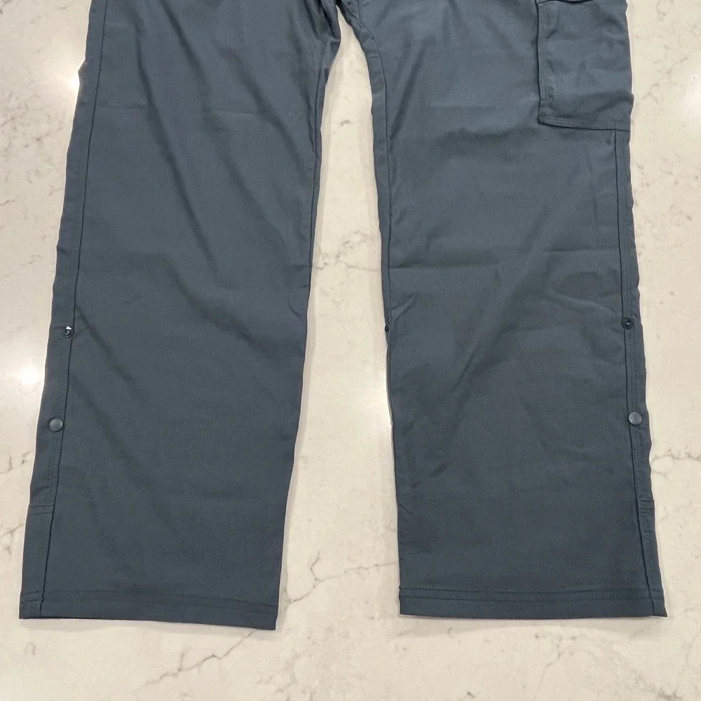 Prana NEW Stretch Zion Slim Pant II Mens 42 x30 Grey Blue Hike Convertible Cargo
